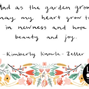 Hand-lettered Garden Prayer Print | Digital Download | Bright Florals ...