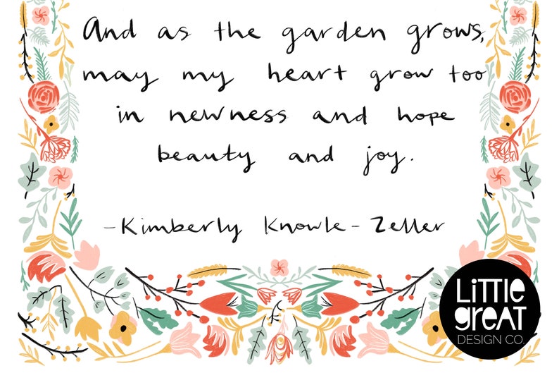 Hand-lettered Garden Prayer Print Digital Download Bright - Etsy