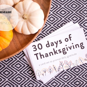 30 Days of Thanksgiving Printable Card Set: Scripture Reference Version (DIGITAL DOWNLOAD), Thankful Tree Kids & Family Gratitude Practice