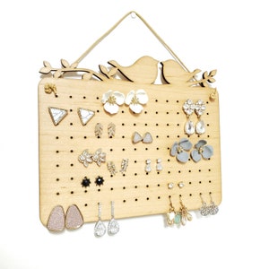 Earring Holder Stand, Earring Display, Jewelry Organizer, Modern White Stud Or Dangling Earring Jewelry Storage