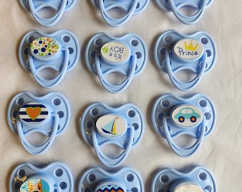 Magnetic Pacifier For Dolls 12 pc  (It's a Boy )Design