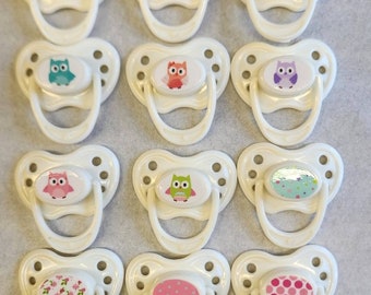 Magnetic Pacifier For Dolls 1pc (Happy Owls)Design