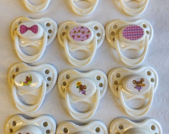 Magnetic Pacifier For Dolls 12 pc  (Cute Little Mouse )Design