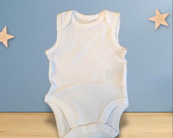 Preemie-Newborn Sleeveless White Onsie for Reborn Dolls