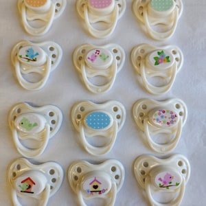 Magnetic Pacifier For Dolls 12 pc  (Sweet Little Bird )Design