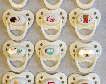 Magnetic Pacifier For Dolls 12 pc  (Animal Love )Design