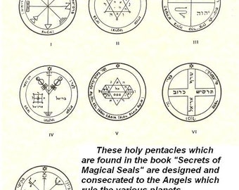 King Solomon Pentacles Planetary Seal Set - 44 Seals (Digital PNG Format) With workbook.