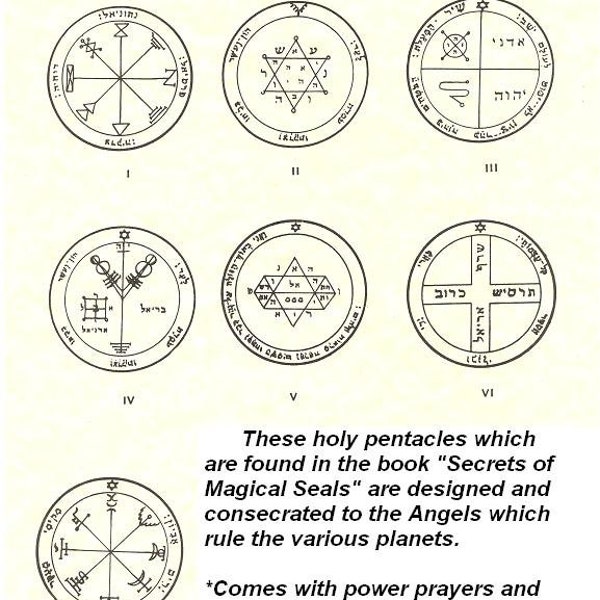 King Solomon Pentacles Planetary Seal Set - 44 Seals (Digital PNG Format) With workbook.