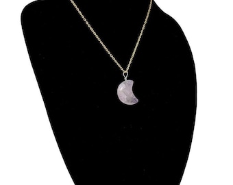 Crescent Moon Amethyst Gemstone Pendant "1"