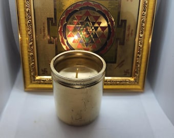 Metallic Gold Glass  50 Hour Conjure Candle! #SpellCandles #MoneyMagick #Conjure"