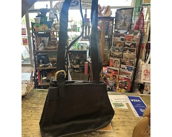 Vintage Coach Black Leather Waverly SoHo Buckle Shoulder Bag 4157