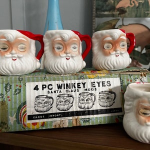 HTF Chase Imports Winkey Eye Santa Mugs - Etsy