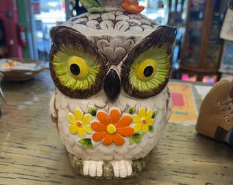 Vintage Lefton Owl Cookie Jar