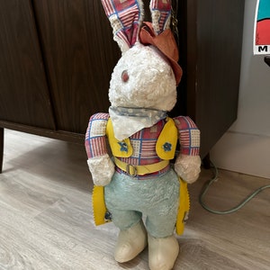Vintage Stuffed Easter Bunny &quot;Cowboy&quot;