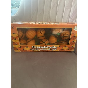 Vintage Jack O' Lantern pompoen tijd blaasvorm knipperende lichtset Halloween Kmart