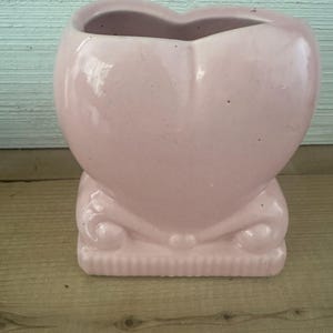 Vintage Pink Heart Planter