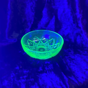 Vintage Uranium Etched Sherbet Bowl 6 available