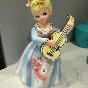 Vintage Lefton Girl Playing Guitar