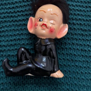 Elfo Pixie vintage raro con traje negro