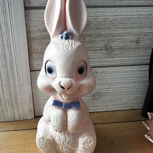 Vintage Plastic Pink Bunny Bank