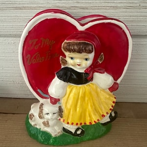 Vintage plantenbak voor valentijnsmeisjes