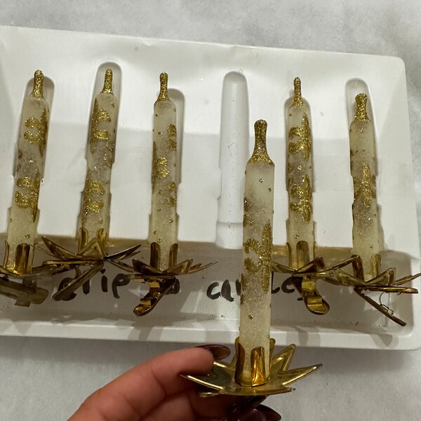 Vintage Glass Candle tree clips