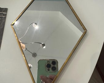 Vintage Diamond Shaped Wall Mirror