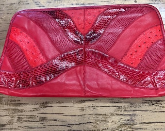 VTG Oodles Stegio para Trote, Bolso de piel de serpiente roja