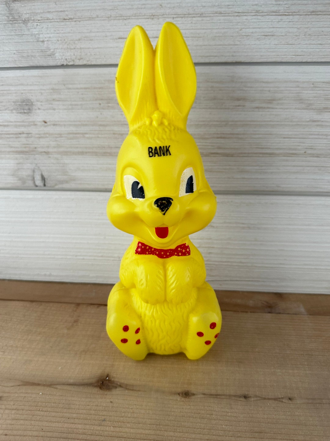 Vintage Easter Bunny Blow Mold Bank Etsy
