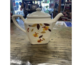 Vintage Hall Superior Kitchenware Jewel Tea Jesienny liść Newport Teapot