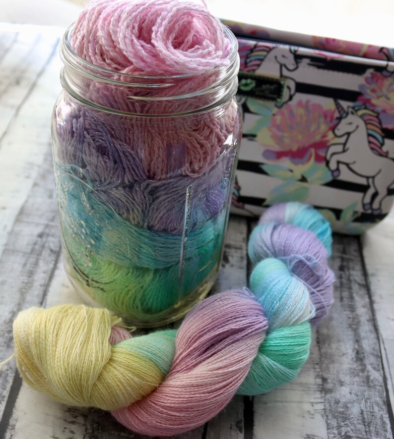 Hand Dyed Yarn Unicorn Poop Variegated Etsy