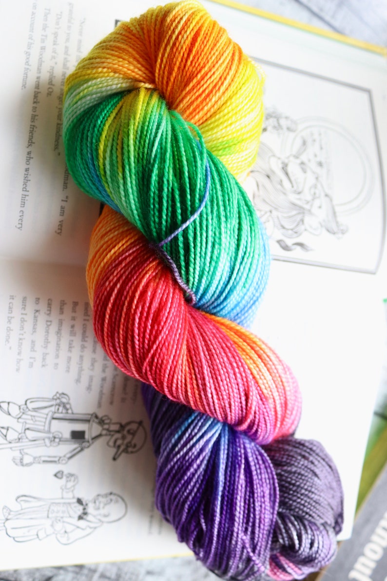 Over the Rainbow Hand Dyed Variegated Yarn | Etsy