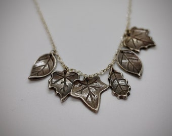 Artisan Hand Crafted of Fine Silver .999 PMC Leaves Necklace