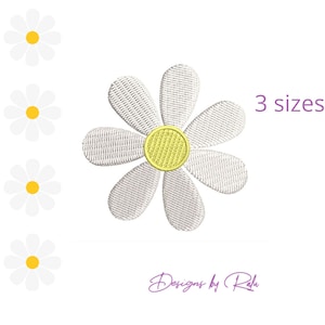Daisy flower machine embroidery design, flower Embroidery, floral filled design, spring design, 3 sizes