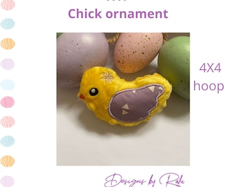 ITH in the hoop Easter Chick stuffie machine embroidery design pattern,plushie,in the hoop toy pattern,easter stuffie,easter design,4X4 size