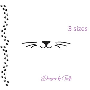 Cat Face machine embroidery design, kitty Embroidery Face, animal Embroidery Design, doll face pattern,doll face design,3 sizes,4X4 hoop