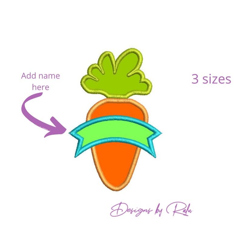 Carrot Applique Machine Embroidery Digital Design Carrot Etsy