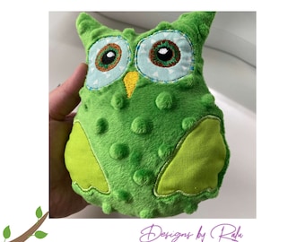 ITH in the hoop Owl stuffie,  machine embroidery design pattern,plushie, owl doll pattern, in the hoop toy pattern, 3 sizes