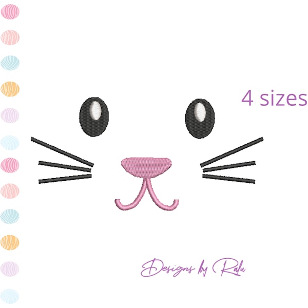 Bunny Face machine embroidery design, Easter Embroidery Face, Bunny Embroidery Design, doll face pattern,rabbit face,doll face design