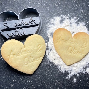 Heart with name cookie cutter / cookie stamp