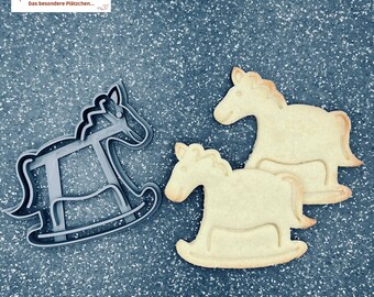 Rocking horse cookie cutter / cookie stamp