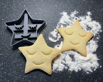 sleeping star cookie cutter / cookie stamp