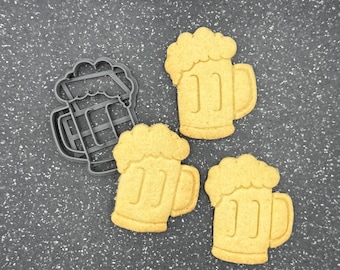Beer Mug Cookie Cutter 3D Printed | Oktoberfest Cookie Cutter | Beer Mug Cookie Mold | Food-Safe PLA | Sustainable & Handmade