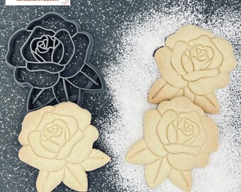 Rose cookie cutter / cookie stamp
