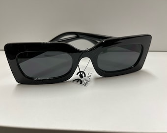 Rhinestone Rectangular Sunglasses - Black - Etsy display picture 1