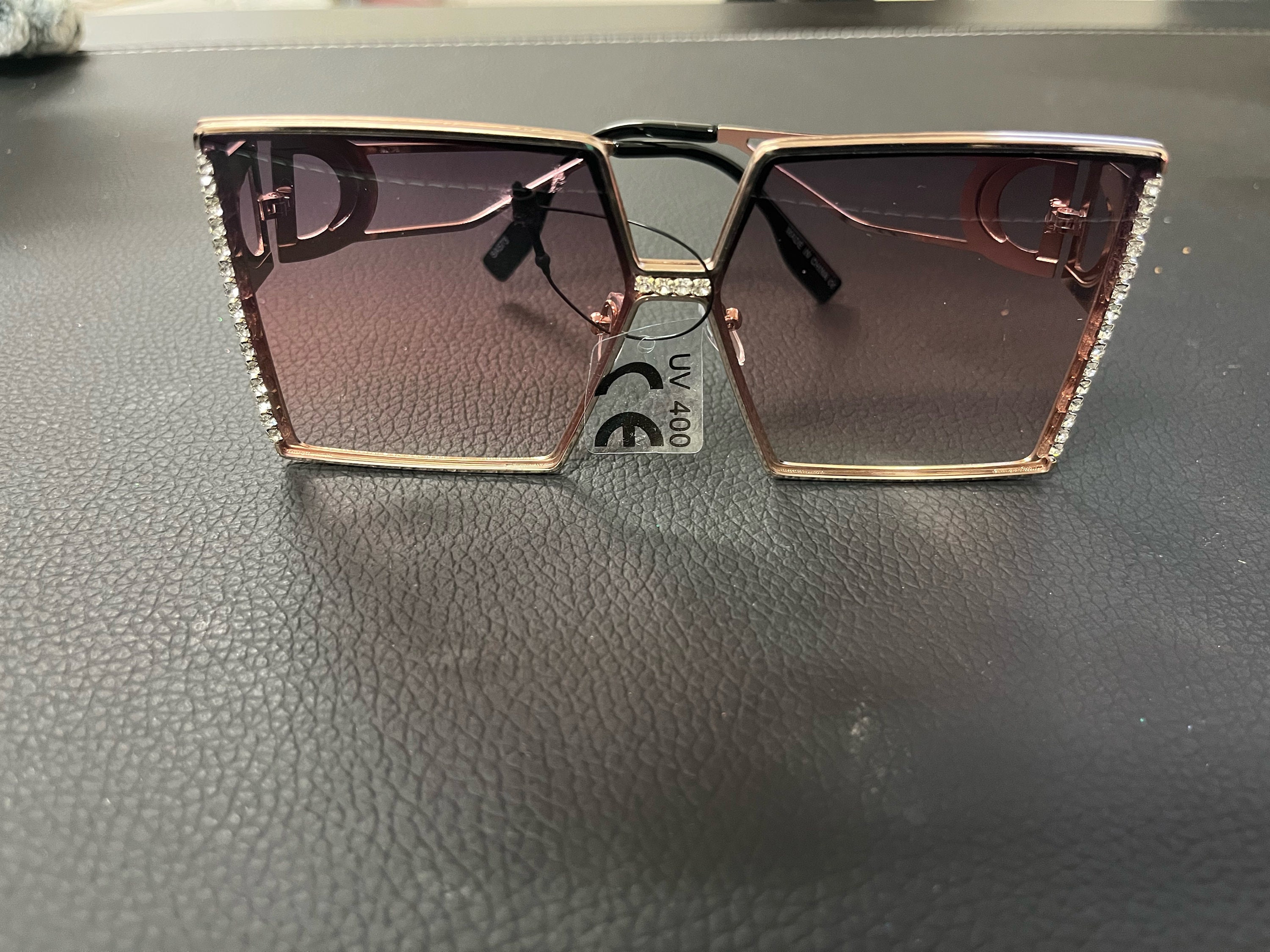 Fashion Luxury Oversized Square Sunglasses, Rhinestone Frame  display picture 3