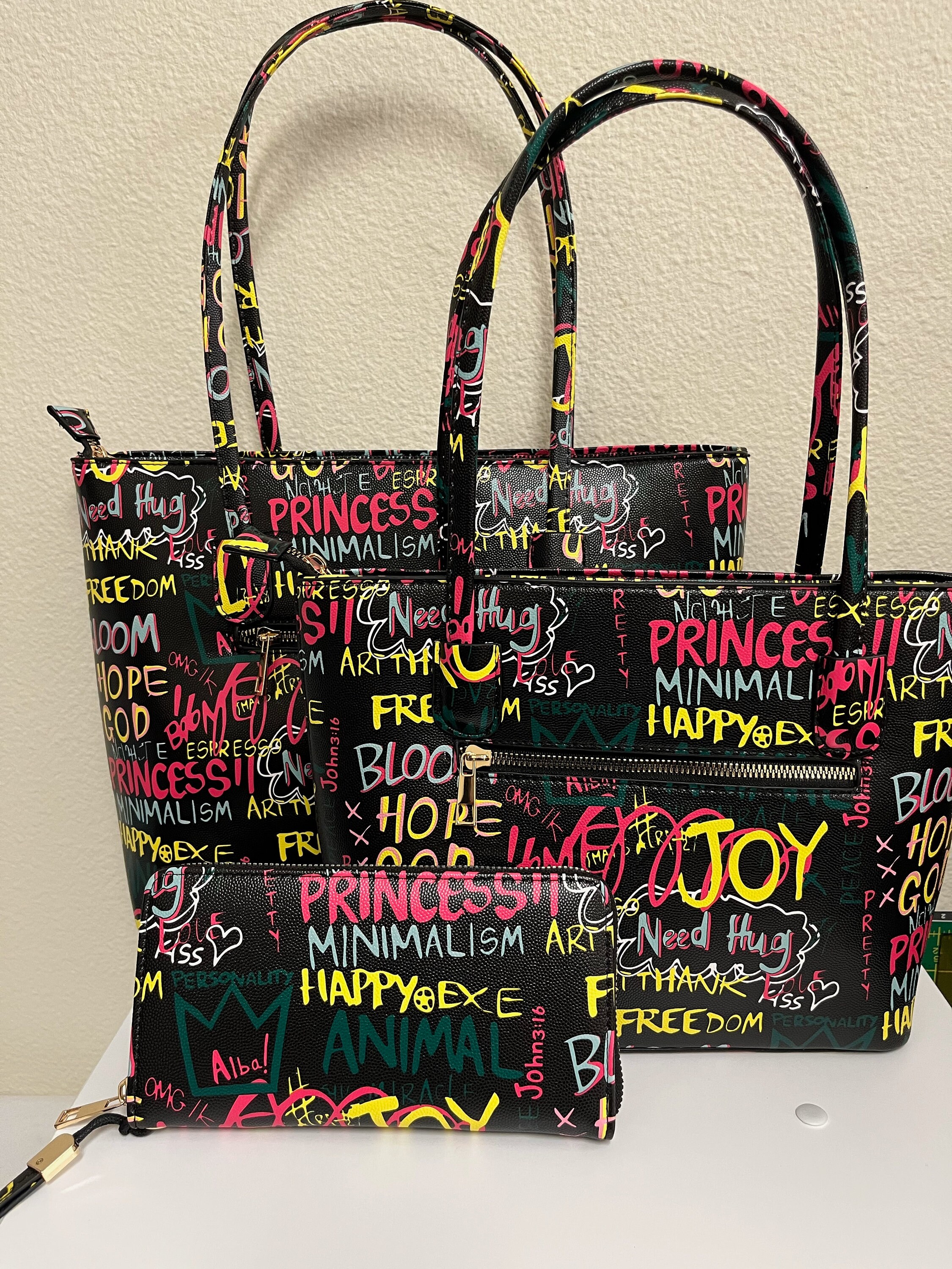 Mini Reversible Tote - Graffiti