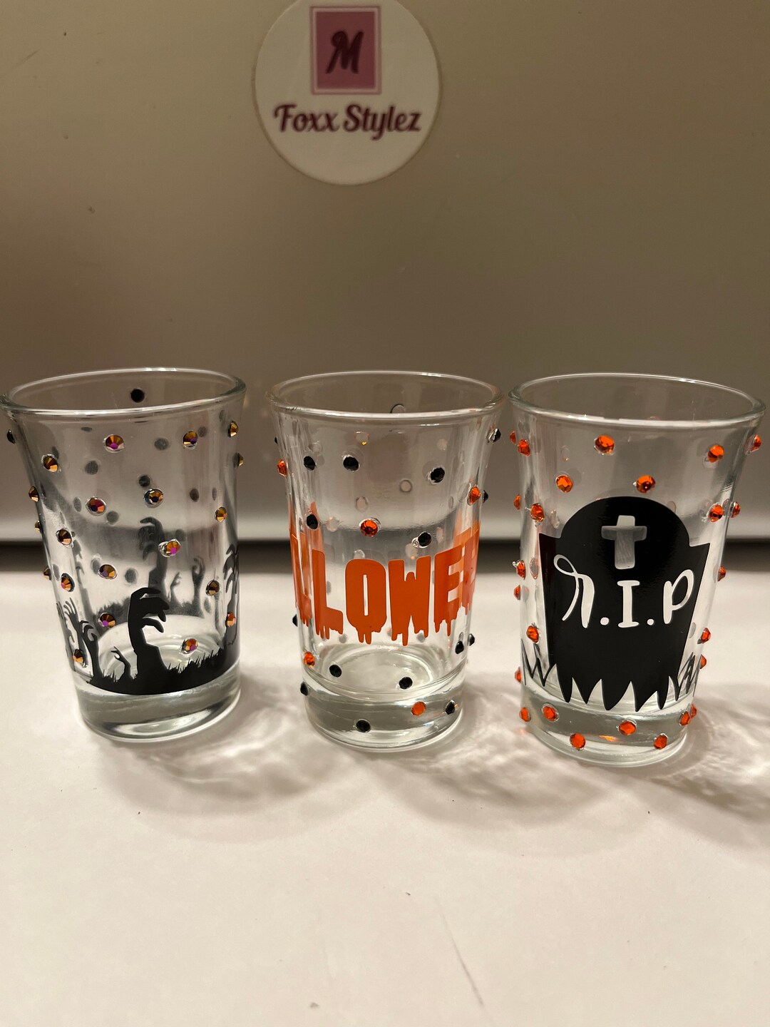 Halloween Shot Glass, Shot Glass Set, Foxxbling Shot Glass, Trick or
