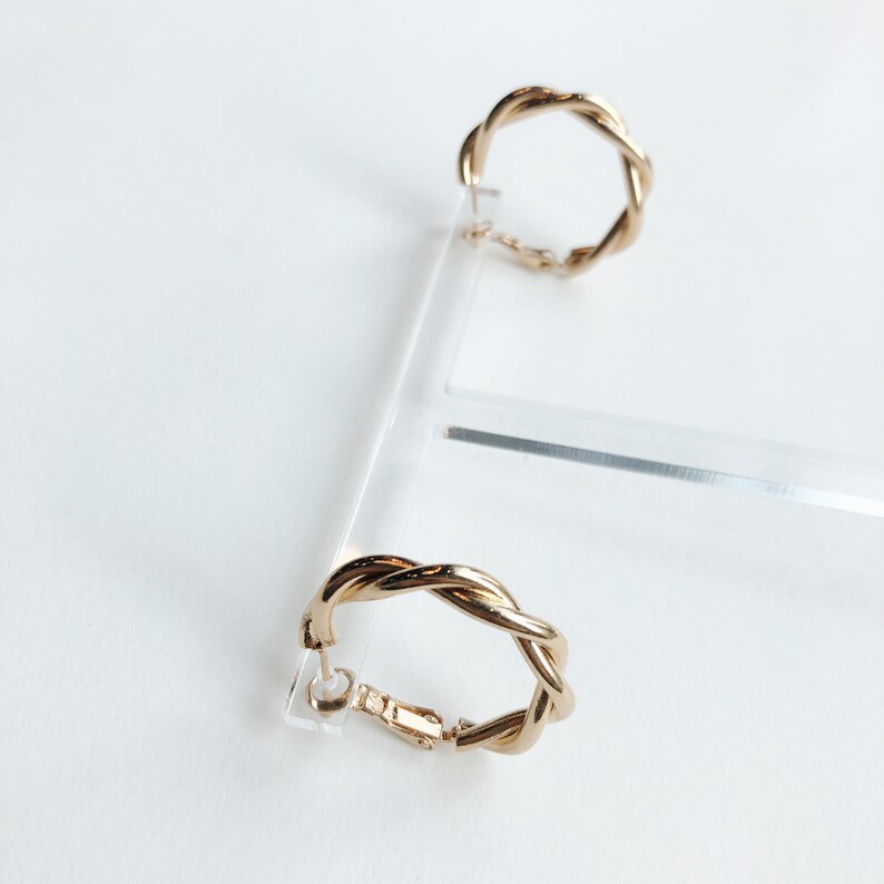 Girl Crush Hoop Gold Earrings Twiddled Metal Earring Unique Etsy
