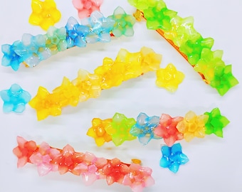 Handmade Origami Flower Barrette: Japanese Pastel Colour Origami, Waterproof UV Resin Coated, Hair Clip𓊆PolyCrane𓊇